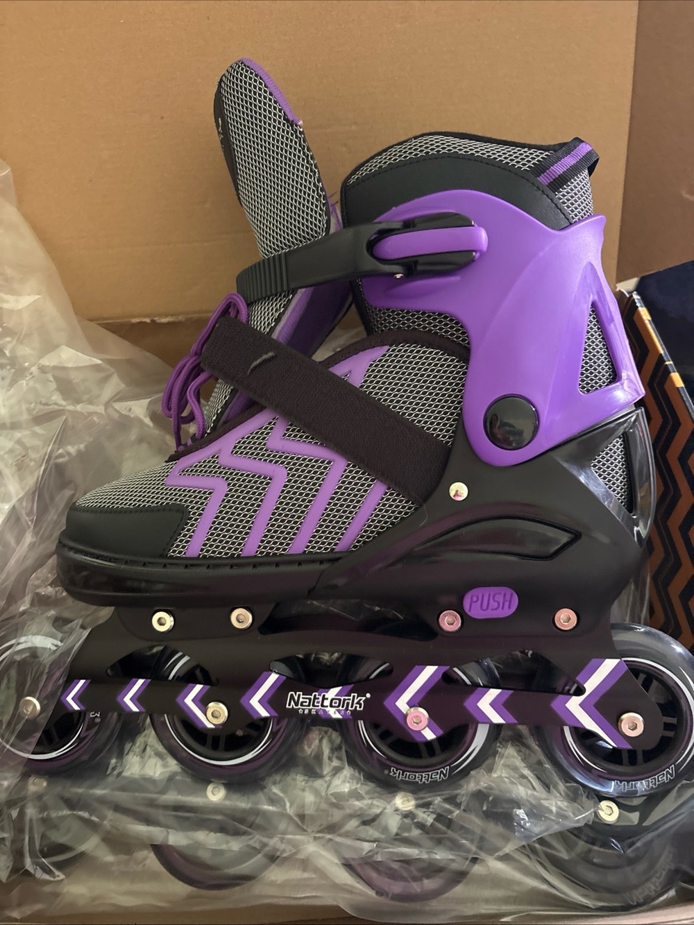 Nattork Purple & Black Adjustable Inline Skates